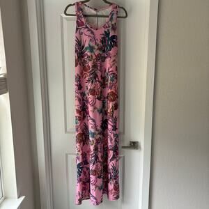 Lularoe Dani Maxi Dress Pink Purple Florals Size Medium NWT